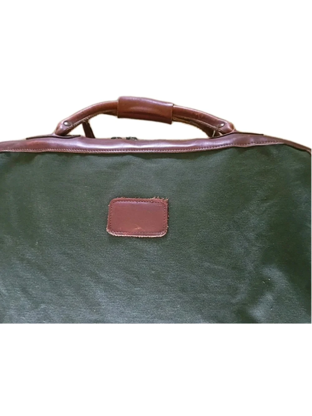ORVIS BATTENKILL-Green Canvas/Leather Double Zip & Handle Clamshell Carryall-VTG